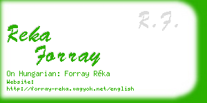 reka forray business card